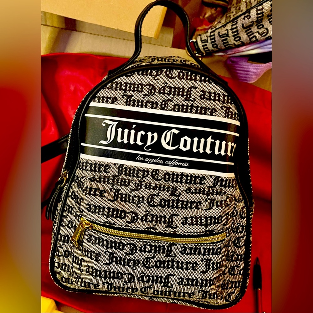 Juicy Couture Black & Gray Medium Size Backpack. NWOT - Picture 1 of 10